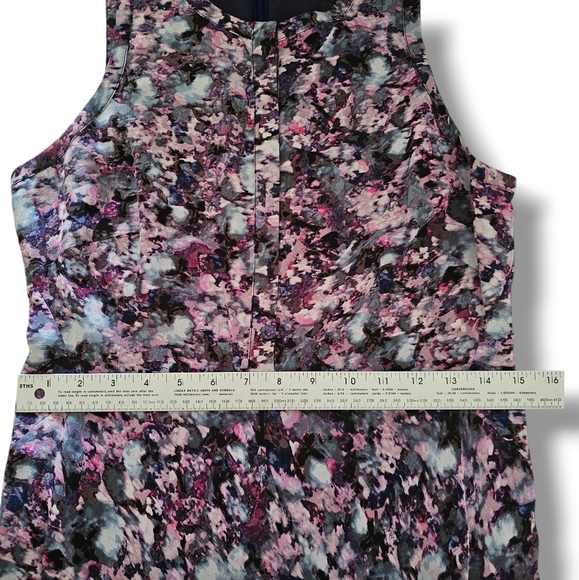 Rebecca Taylor 100% Silk Dress Sleeveless Abstract Multicolor Jewel Tones Fairy - Picture 11 of 14